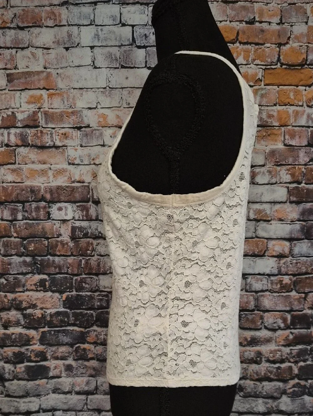 SO White Floral Lace Square-Neck Camisole
